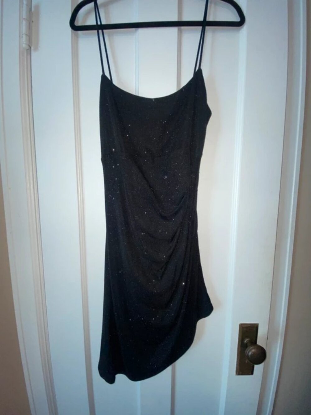 Womens asymmetrical black sparkly city studio size xl